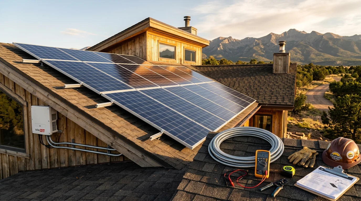 Solar panels installed on a residential roof.